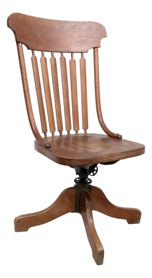 Late 19th Century Victorian Oak Swivel Desk Chair