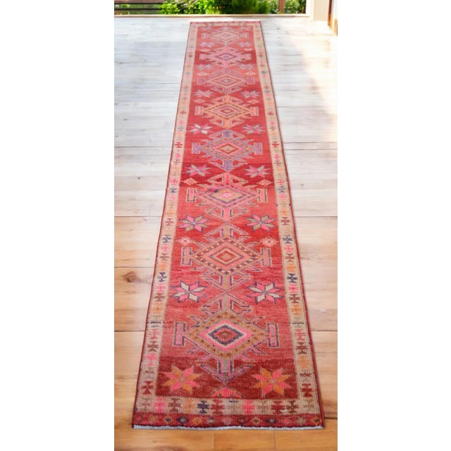 Mid-Century Modern 1960s Vintage Kurdish Herki Hand-Knotted Distressed Runner For Sale - Image 3 of 11