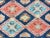 Wood Handmade Diamond Pattern Blue Printed Rug Fabric Upholstered Long Bench For Sale - Image 7 of 9
