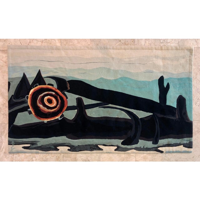 (after) Arthur Dove, Handmade Wool Tapestry Abstract American Modernist Arthur Dove Aubusson Style For Sale - Image 4 of 13