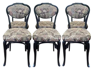 Black Bistro Chairs by Kohn, Set of 6