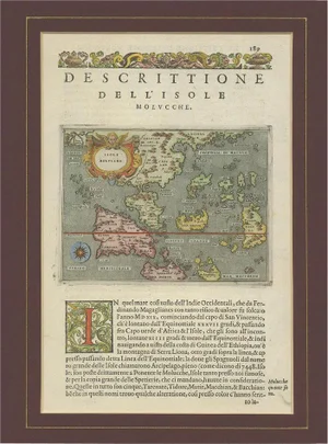 Antique Map of the Moluccas by Porcacchi, 1620