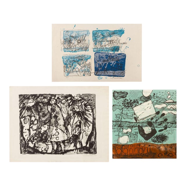 Elfi Schuselka Abstract Composition Prints, 3 For Sale