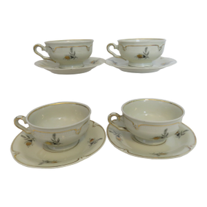 Early 20th Century Winterling Bavaria Bone China Children's Tea Cups / Saucers Set of 4