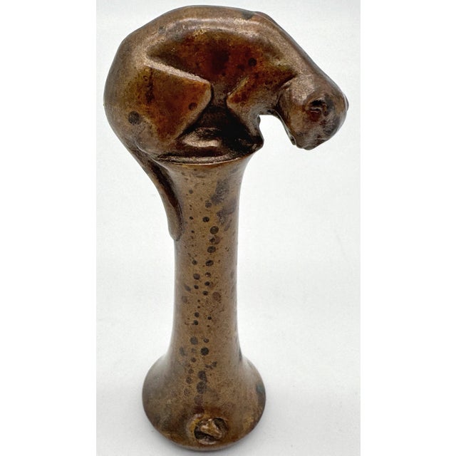 English Arts & Crafts Bronze Seal, Cat & Mouse Motif, circa 1900–1930 For Sale - Image 13 of 18