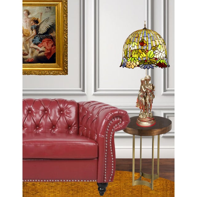 Hippolyte Moreau Vintage Hippolyte Moreau Sculptural Lamp: Village Young Couple For Sale - Image 4 of 12