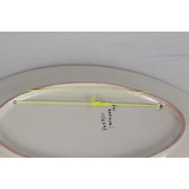 Ceramic Mid-Century French Henriot Quimper Oval Platter For Sale - Image 7 of 11