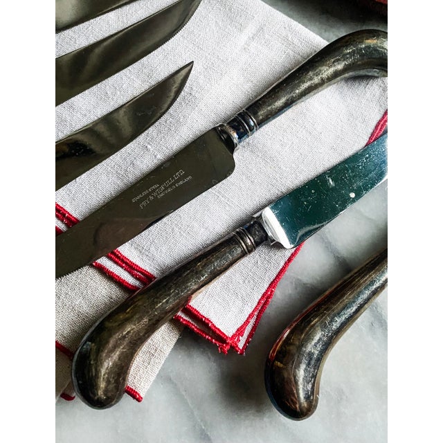 Mid-Century Modern Mid 20th Century Fry and Wigfull Sheffield Steel Steak Knives, Set of 6 For Sale - Image 3 of 5