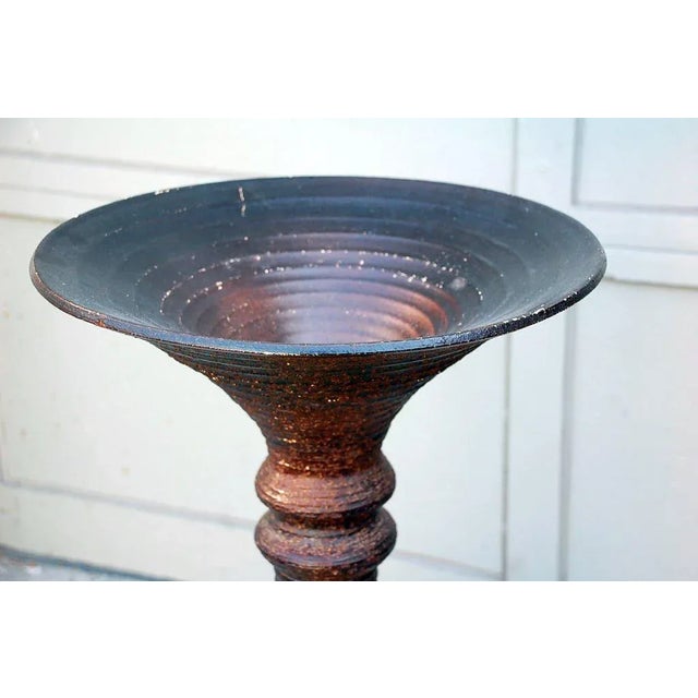 Mid-Century Modern 1960s Large Ceramic Sculpture Torchere Light For Sale - Image 3 of 7