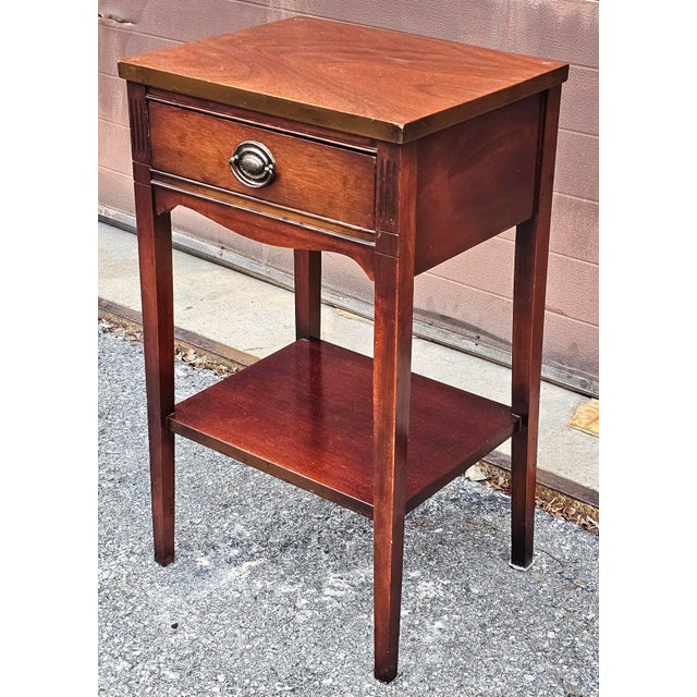 Mid Century Federal Style Mahogany Tiered Bedside Table For Sale - Image 11 of 12