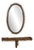 Mirror with Rattan Side Table in the style of Franco Albini, 1950, Set of 2 For Sale