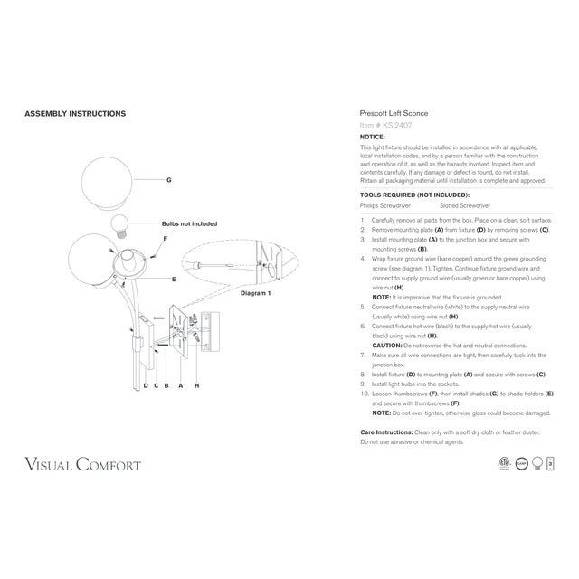 Visual Comfort kate spade new york for Visual Comfort Signature Prescott Left Sconce in Bronze with White Glass For Sale - Image 4 of 4