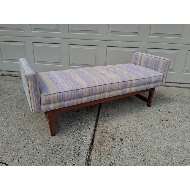 Mid-Century Modern Restored Mid Century Modern Lawrence Peabody for Selig Tufted Upholstered Bench For Sale - Image 3 of 3