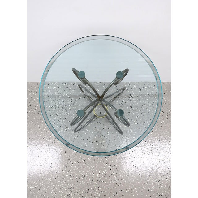 Brass Metal and Glass Round Side Table, Circa Late-20th Century For Sale - Image 13 of 13