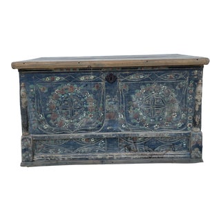 Circa 1860's Paint Decorated Blanket Chest For Sale
