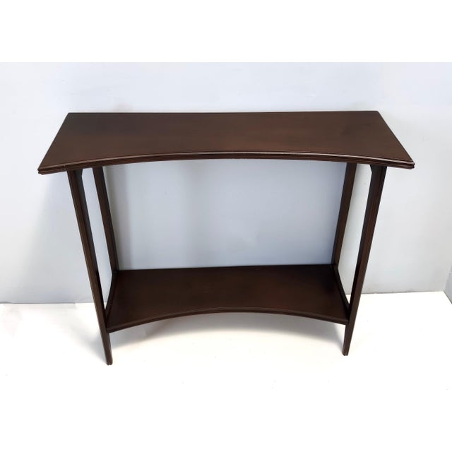 Vintage Italian Ebonized Beech Console Table with Lower Shelf, 1980s For Sale - Image 9 of 9