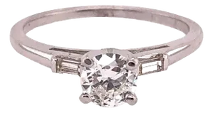 14 Karat White Gold Engagement Ring 0.75 Total Diamond Weight