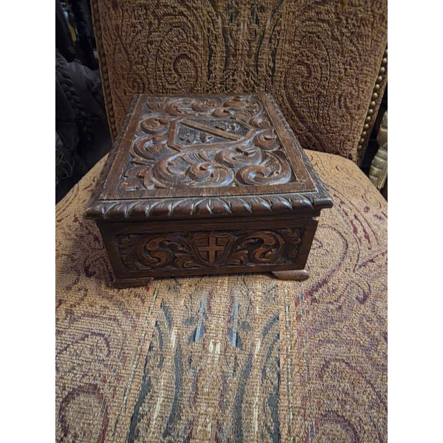 Wood Carved Wood Box For Sale - Image 7 of 7