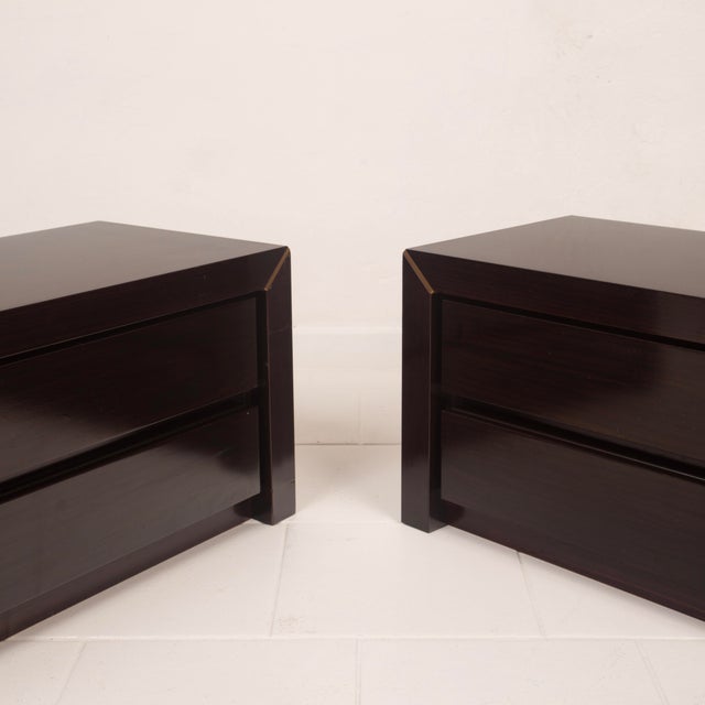African Rosewood and Brass Bedside Tables from Fratelli Turri, 1970s, Set of 2 For Sale - Image 9 of 18