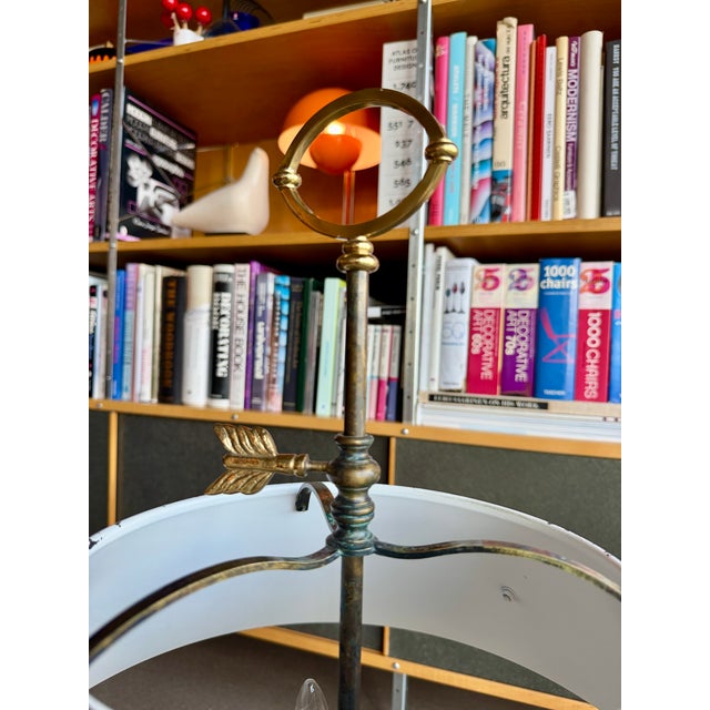 Vintage Brass Verdigris Three-Light Bouillotte Table Lamp Neoclassical Hollywood Regency Style For Sale - Image 12 of 16