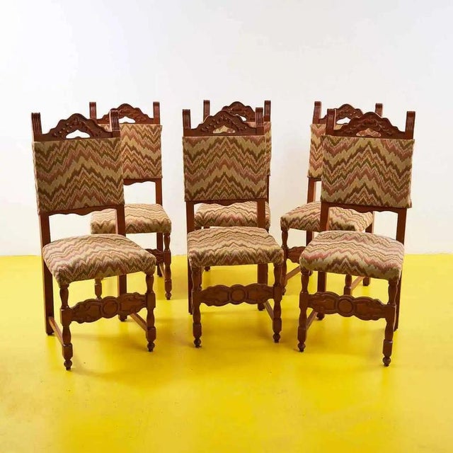 Spool Chairs in Wood, 1970s, Set of 6 For Sale - Image 11 of 11