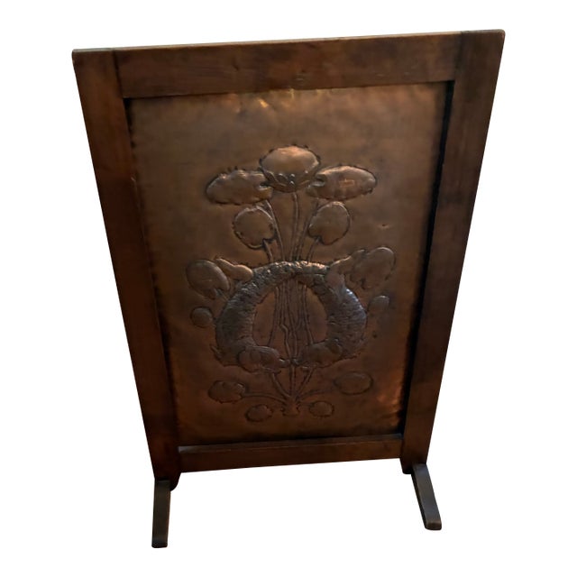 Art Nouveau/ Arts and Crafts Movement Copper Fireplace Screen For Sale