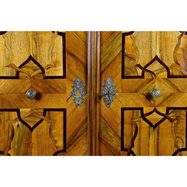 Late 18th Century Baroque Cabinet with Inlay Works in Nutwood, Plum and Oak, 1780s For Sale - Image 5 of 18