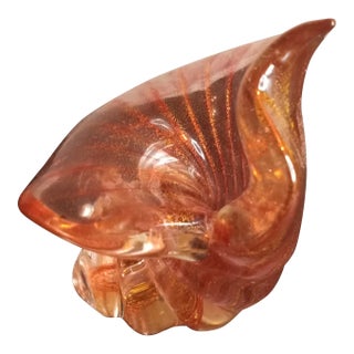 1980s Aventurine Art Glass Snail Figurine For Sale