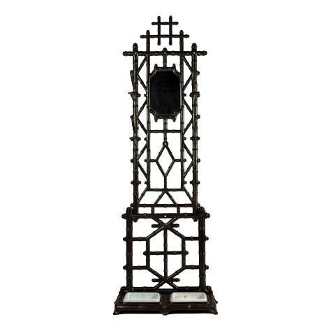 Antique Faux Bamboo Coat Rack in Cast Iron, 1890 For Sale