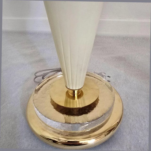 1980s Pair of Pink Mid Century Modern Murano Glass Lamps For Sale - Image 9 of 9