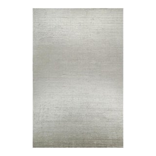 2010s Rug & Kilim’s Modern Rug in Solid Gray and Off-White Striae - 13x20 For Sale