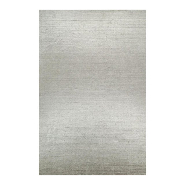 2010s Rug & Kilim’s Modern Rug in Solid Gray and Off-White Striae - 13x20 For Sale