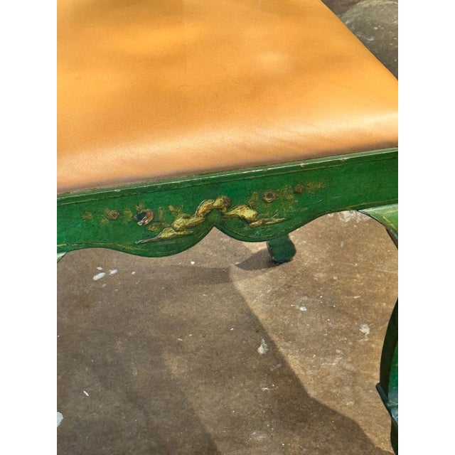 Wood Vintage English Green Chinoiserie Chair For Sale - Image 7 of 8