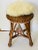 Coastal 1950s Vintage Wicker Stool or Plant Stand With Lambskin Pillow For Sale - Image 3 of 4