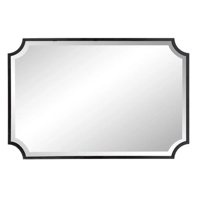 Contemporary Kenneth Ludwig Chicago Hastings Brushed Black Shield Frame Mirror For Sale - Image 3 of 8