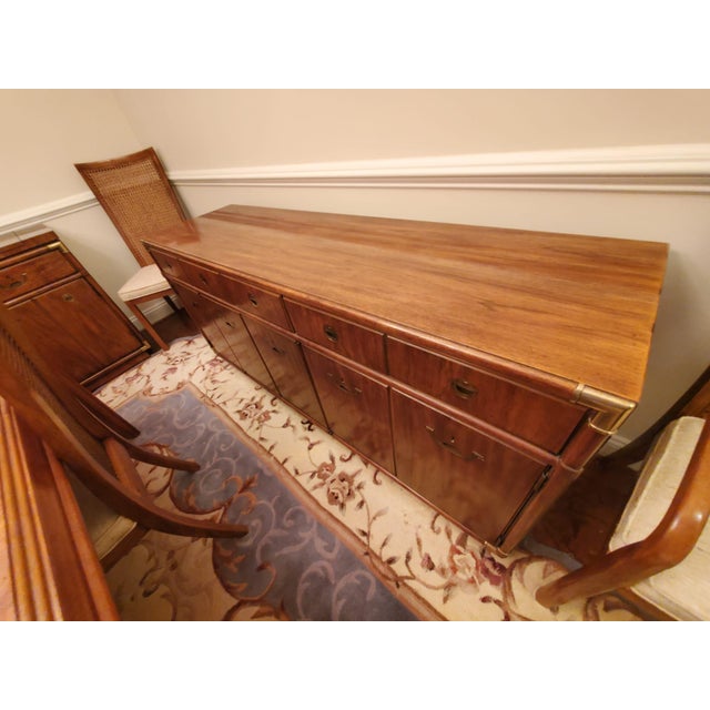Vintage Drexel Burl Wood Dining Room Set – Complete Suite With Original Receipts For Sale - Image 10 of 17