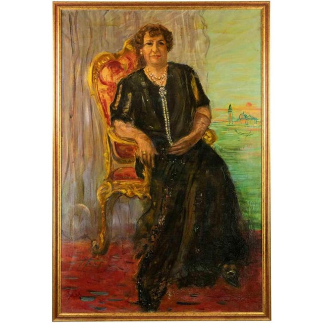 Antonio Feltrinelli, Portrait, 1930s, Oil on Canvas, Framed For Sale - Image 4 of 4