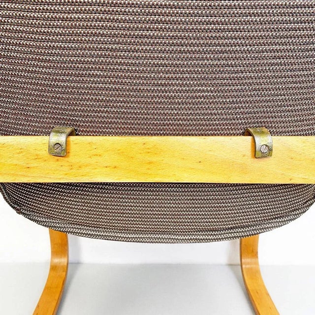 Mid-Century Modern Italian Solid Wood and Grey Fabric Armchair, 1960s For Sale - Image 11 of 14