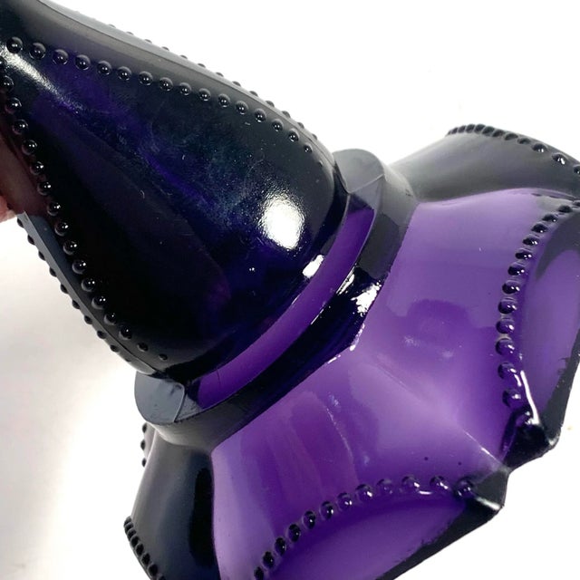 Metal Late 19th Century Tall Amethyst Glass Oil Lamp With Brass Burner For Sale - Image 7 of 12