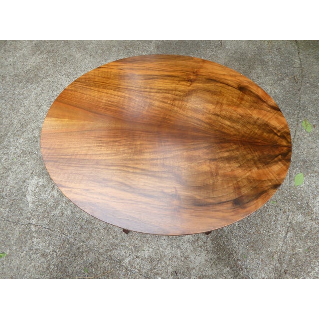 1960s French Walnut Oval Side Tables For Sale In Nashville - Image 6 of 6