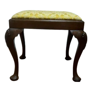 Early 20th Century Antique Queen Anne Mahogany Stool