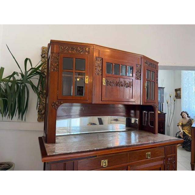 Art Nouveau Buffet in Oak Veneer, 1920s For Sale - Image 11 of 13