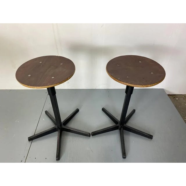 Set of Industrial Adjustable Stools from Galvanitas, 1950s-1960s For Sale - Image 4 of 9