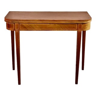 Early 19th Century English Regency Mahogany Inlaid Games Table For Sale