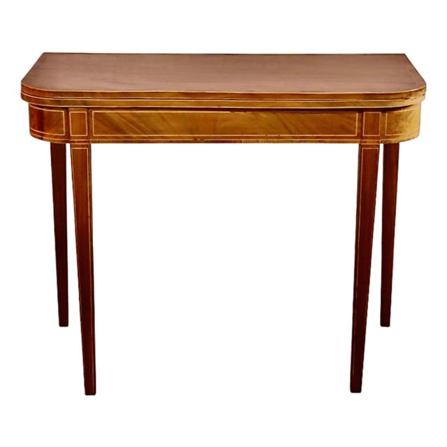 Early 19th Century English Regency Mahogany Inlaid Games Table For Sale