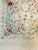 Gorgeous white silk Handstitched with crewel floral embroidery fringed shawl textile art from a private South Florida...