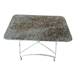 Vintage French Garden Folding Table, 1950s For Sale