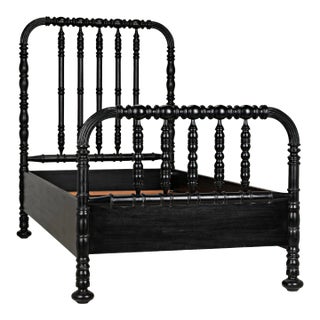 NOIR Bachelor Bed, Twin, Hand Rubbed Black For Sale