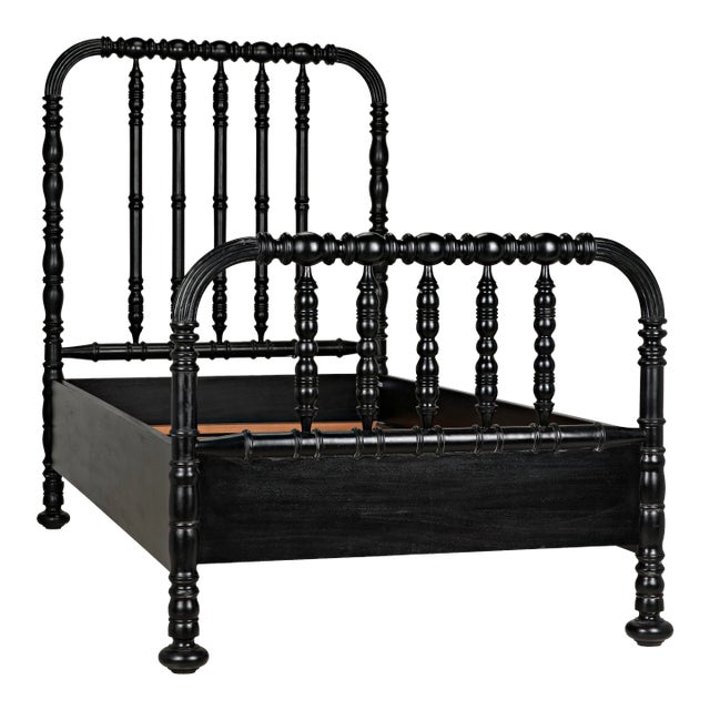 NOIR Bachelor Bed, Twin, Hand Rubbed Black For Sale