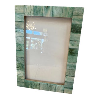 Vintage Green Mosaic Stone Picture Frame For Sale